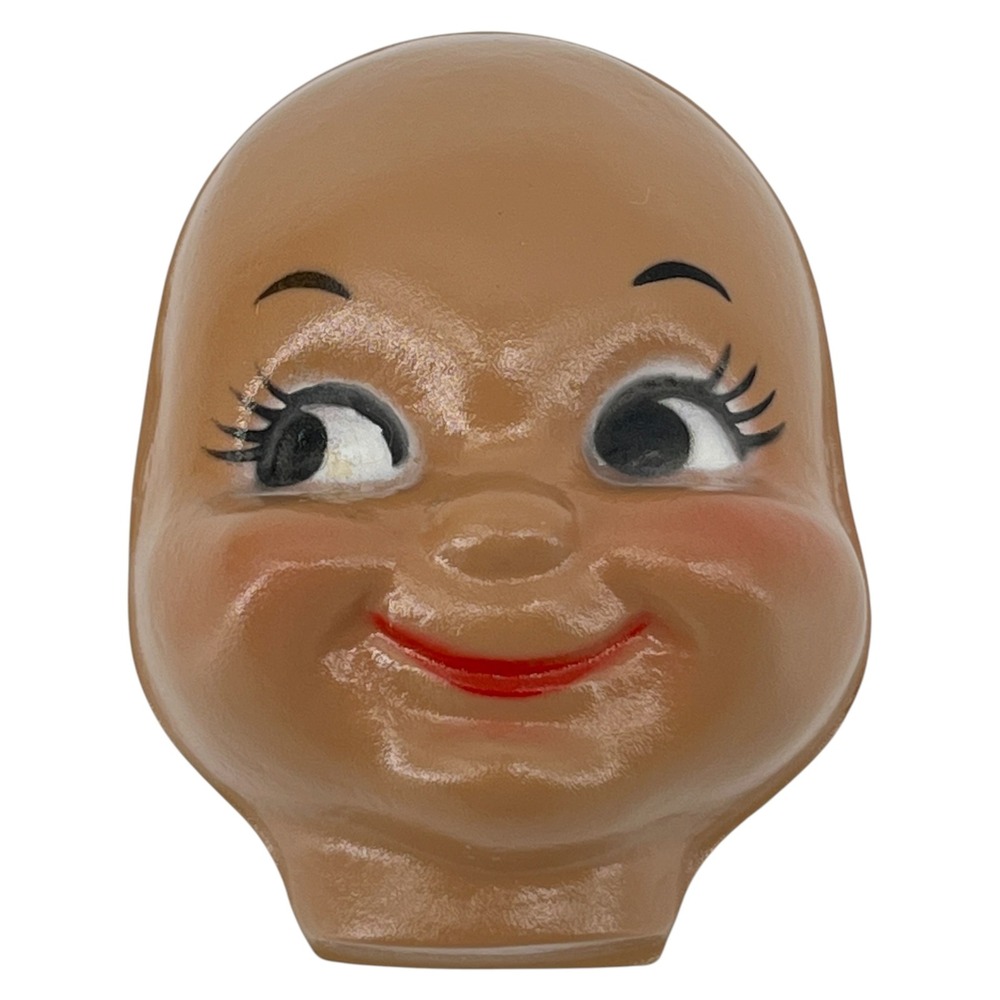 Vintage Plastic Doll Face Mask Brown Skin Side Glance Eyes Made In Hong Kong 39